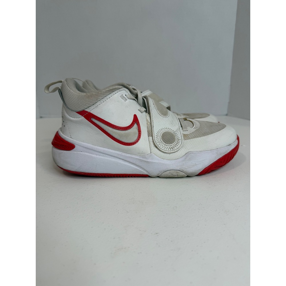 Nike Team Hustle D 11 GS White University Red Basketball Shoes DV8996-102 6Y